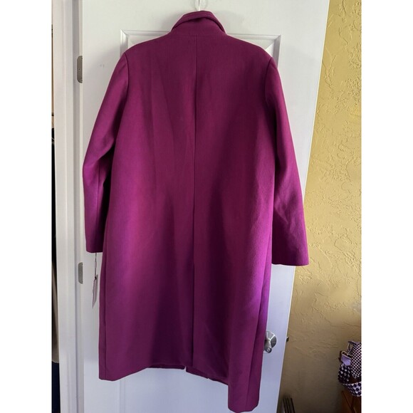 NWT Avec Les Filles Ladies Coat Magenta Size XL Notch Collar 3 Buttons - Picture 2 of 9